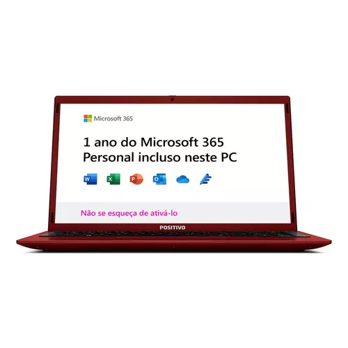 Notebook Positivo Motion C4120f Intel® Celeron® Windows 11 Home Vermelho  Inclui Microsoft 365