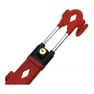 Traba Volante Seguridad Universal Doble Barra Premium Rojo