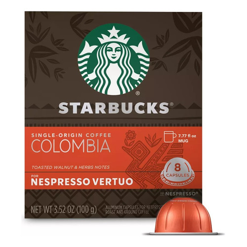 Starbucks Capsula Cafe Nespresso Vertuo Medio Colombia