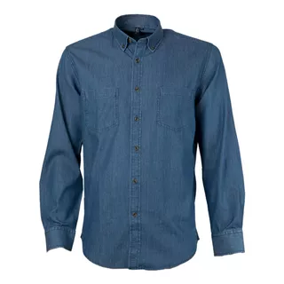 Camisa Denim 2 Bolsillos Hombre M/l  Mike`s