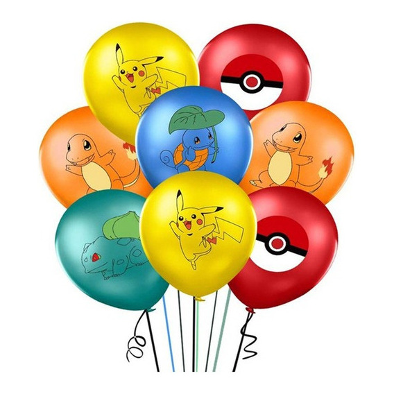 Pokemon Kit Pack De 10 Globos De Pokemon De 33 Cm De Latex