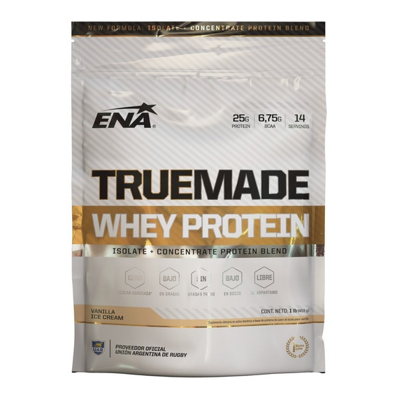 Suplemento en polvo ENA Sport  True Made proteínas sabor vanilla ice cream en Doypack 453g