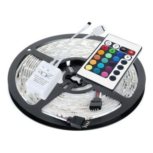 Rollo de tiras LED 5050-RGB de 5 m, 16 colores, 300 LED