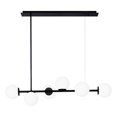 Lampara De Techo Moderna Negro 6 Luces Best Globo Apto Led