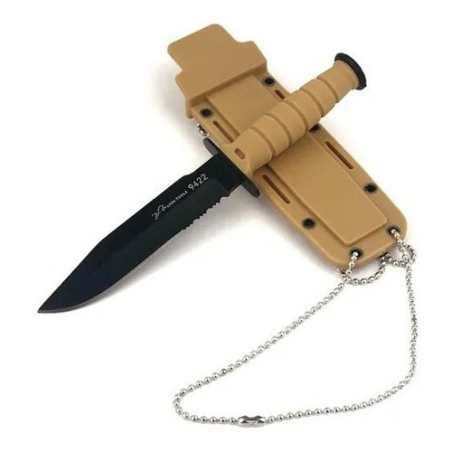 Daga Táctica Cuchillo Militar Funda Collar De Cadena Lion Color Cafe