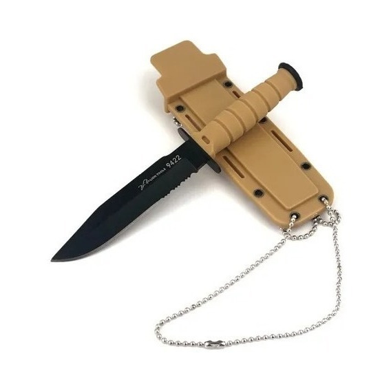 Daga Táctica Cuchillo Militar Funda Collar De Cadena Lion Color Cafe