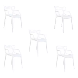 Cadeira De Jantar Elidy Allegra, Estrutura De Cor  Branco, 5 Unidades