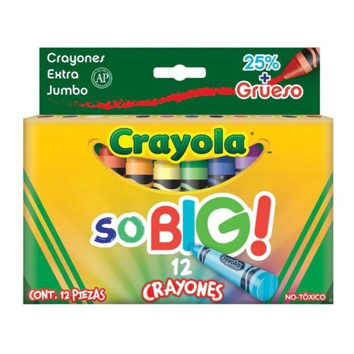 Caja 12 Crayones Extra Jumbo Crayola So Big Colores Dibujo