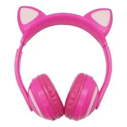 Headphone Fone De Ouvido Orelha Gato Infantil Led E Fio P2 Cor Rosa Cor da luz Vermelho no Mercado Livre com oferta e cupom de desconto