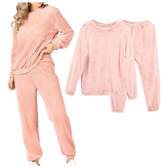 Conjunto Pijama Jogging Sweater Plush Peluche Abrigo Inviern