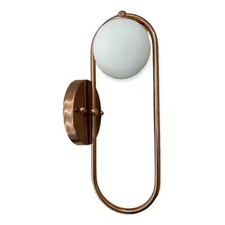 Arandela Oval Com Bola/globo Vidro Interna De Parede Preta Cor Rose Gold 110v/220v