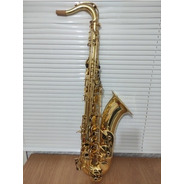 Saxofone Tenor Sib Shelter Dourado Estado De Novo Completo
