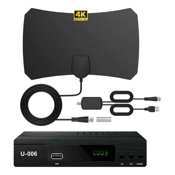 Sintonizador Decodificador Tv Digital Tdt + Antena Hd (kit)