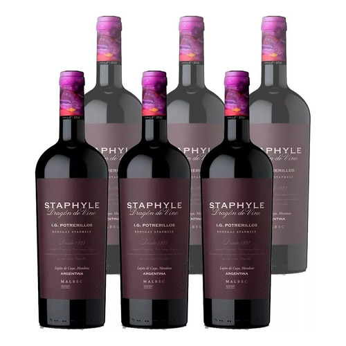 Vino Staphyle Potrerillos Malbec Dragon Vino 750ml Caja X6
