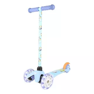 Patineta Scooter Para Niños De Bluey Iluminada Color Azul