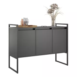 Buffet 3 Portas Rouxe Branco Cobre Cor Petro Onix