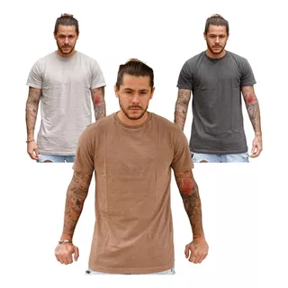 Kit 3 Camisetas Estonada Masculina Algodão Premium