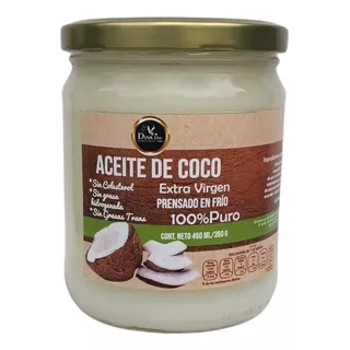 Aceite De Coco Extra Virgen  Prensado/frío 450 Ml/350 G