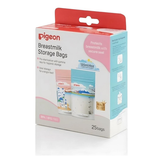 Bolsa Recolectora De Leche Materna Pigeon Con Diseño 180 Ml 