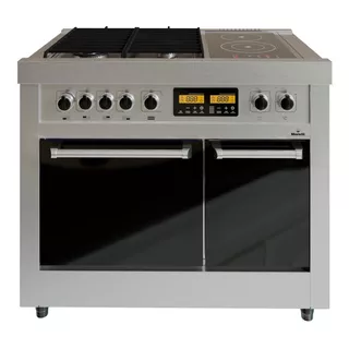 Cocina Morelli Dupplo 900 Gas/eléctrica 6 Hornallas Plateada Color Plateado