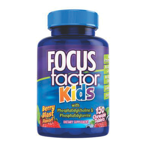 Suplemento Focus Factor Kids Focus para niños con 150 comprimidos Sabor Berry