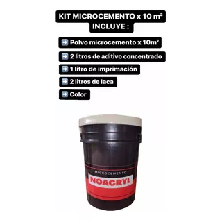 Kit Microcemento 10 M2 Incluye Imprimación,aditivo Y Laca.