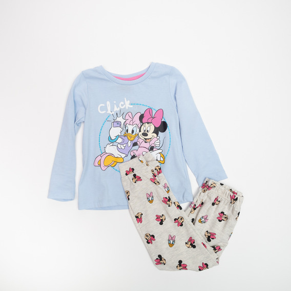 Pijama Niña Minnie Click Click Celeste Disney