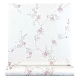 Papel De Parede Vinílico Alto Relevo Floral Rosas 10m X 53cm