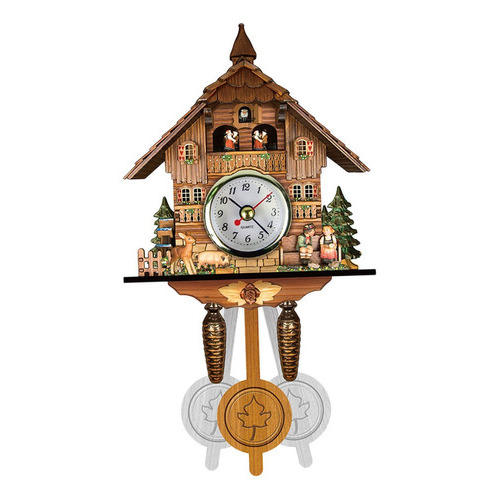Reloj De Cuco, Reloj De Pared Antiguo, Artesanía, Reloj De Color De La Estructura Fix Color Del Fondo Fix