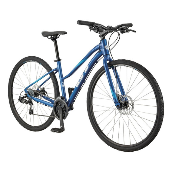 Bicicleta Paseo Gt Transeo Talle S Rodado 28 Cuadro Aluminio Color Azul