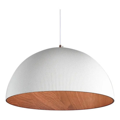 Colgante Led 66w Cct Blanco Int Simil Madera Ø40cm Blanco