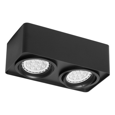 Plafon Cardanico 2 Luces Vancouver Negro Apto Led Ar111