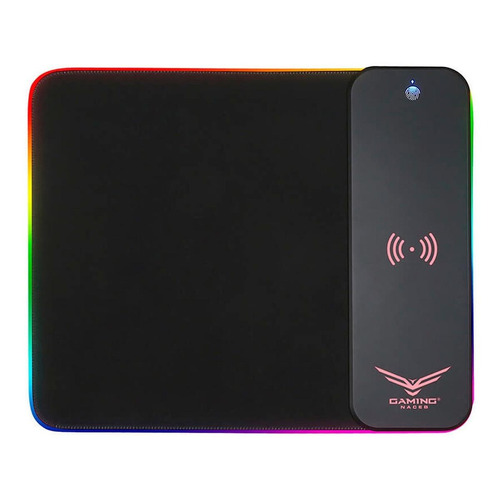 Gaming Naceb Mouse Pad Tapete Para Mouse Na-0926 Carga Inalámbrica Superficie De Microfibra 7 Colores Led