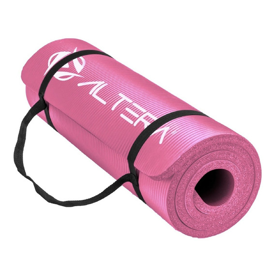 Tapete Yoga Portatil Ejercicio Pilates Correa Transportadora Color Rosa