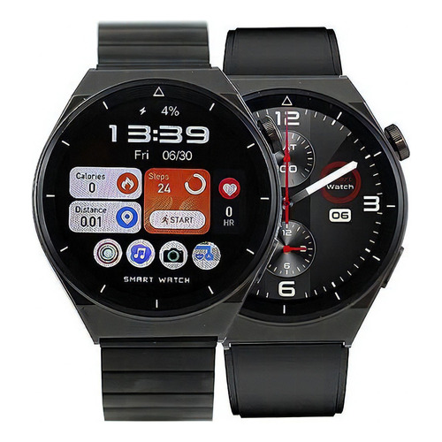 Smartwatch Reloj Mistral Smt-gt3-1b Doble Malla Color de la caja Negro