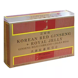 Ginseng Rojo Koreano Con Jalea Real X 60 Capsulas Fdc