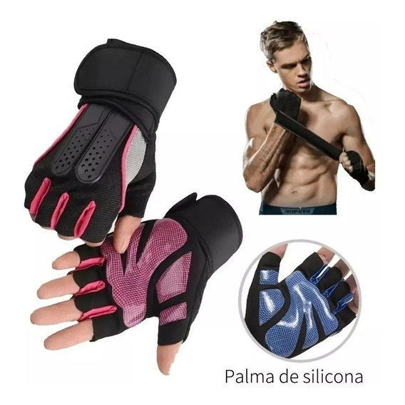 Par Guantes Calleras Celeste Gym Crossfit Entrenamiento Pesa