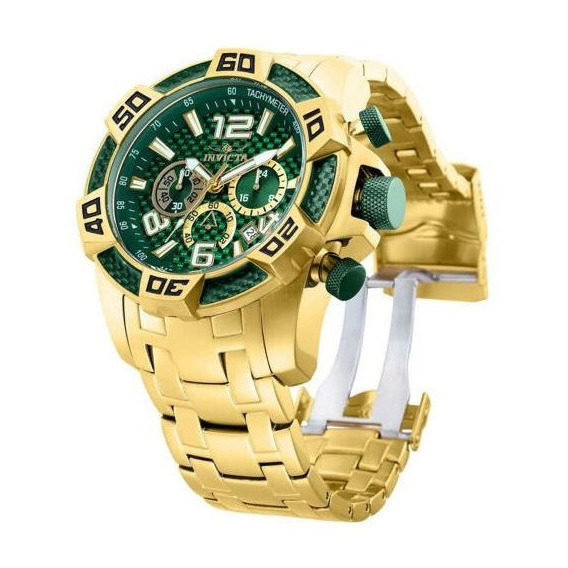 Reloj Invicta Pro Diver Scuba 34156 para hombre, dorado, color de fondo: verde