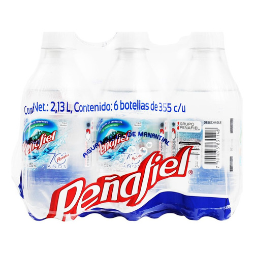 3 Pack Agua Mineral Manantial Peñafiel 355 Ml