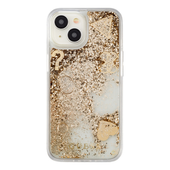 Protector Guess Glitter Gold Para iPhone 15