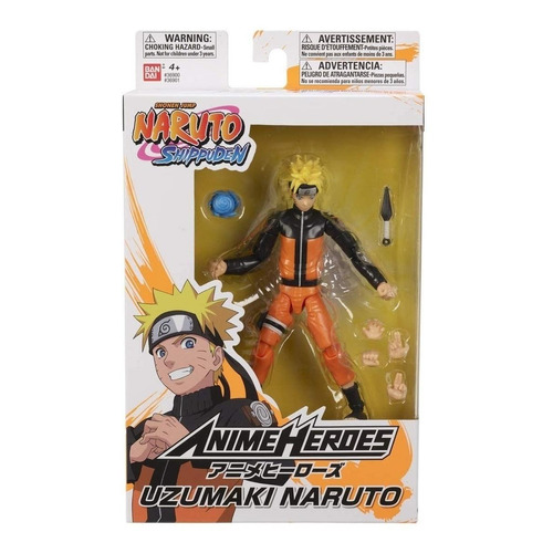 Muñeco Figura Acción Bandai Uzumaki Naruto Shippuden Edad 4