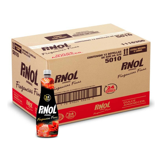 Limpiador Pinol Fin Frag Dulce Amanecer 828ml Caja Con 12pz