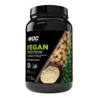 Suplemento En Polvo Woc Workout Complements  Vegan Protein Proteínas Sabor Cacao En Pote De 1.5kg