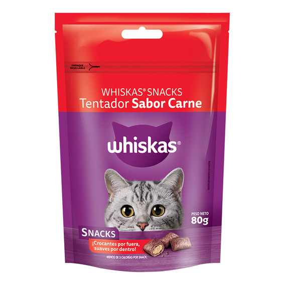 Whiskas Snacks Tentador Sabor Carne 80gr