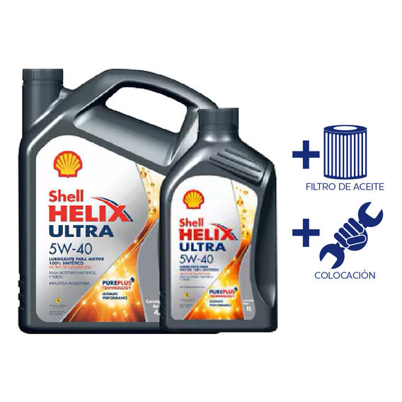 Cambio Aceite Shell Helix Ultra 5w40 5l +fil Ac Focus 2.0