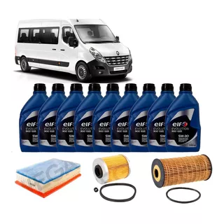 Kit Troca Óleo Elf 5w30 Sxr Renault Master 2.3 2013 Diante