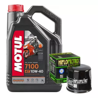 4 Lt Óleo Motul 7100 10w40 + Filtro Hiflo Hf138 Suzuki Motos