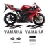 Pegatinas compatibles con Yamaha R1 2005 en rojo y negro, R104vp, con el emblema gráfico en color R1 2005, rojo y negro