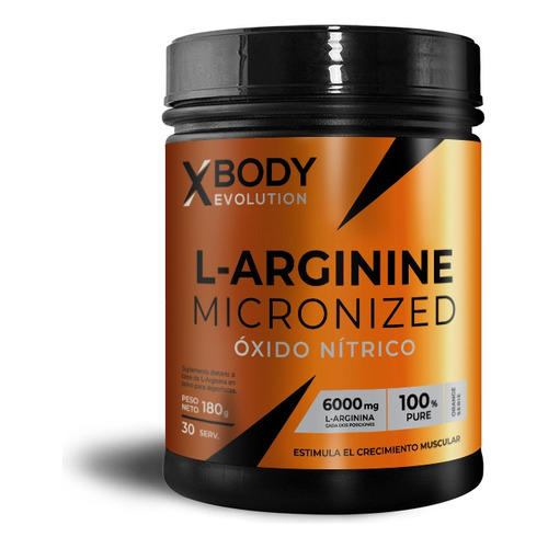 L-arginina 180grs Xbody Evolution Oxido Nítrico Micronizada Sabor Sin sabor