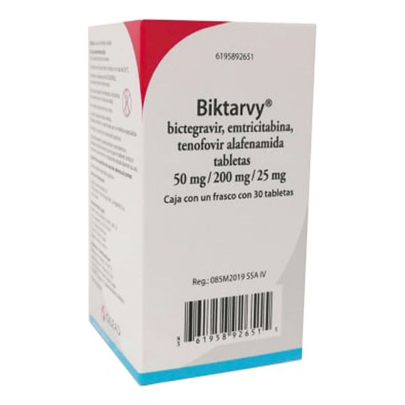 Biktarvy 50 Mg/ 200 Mg/ 25 Mg Frasco Con 30 Tabletas